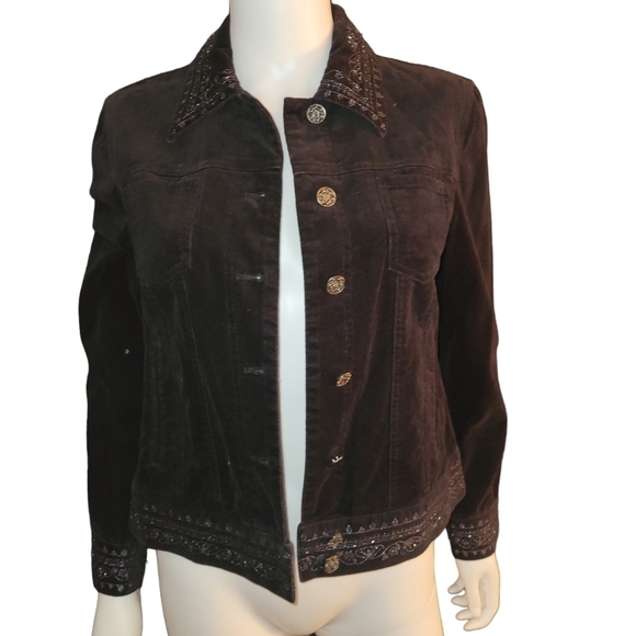 Jones New York Corduroy Jacket Black PM - Picture 1 of 4